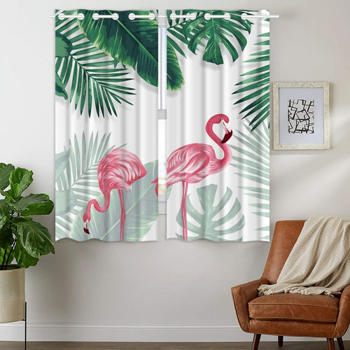 Tropical Pink Flamingo Curtain (2 Panel)