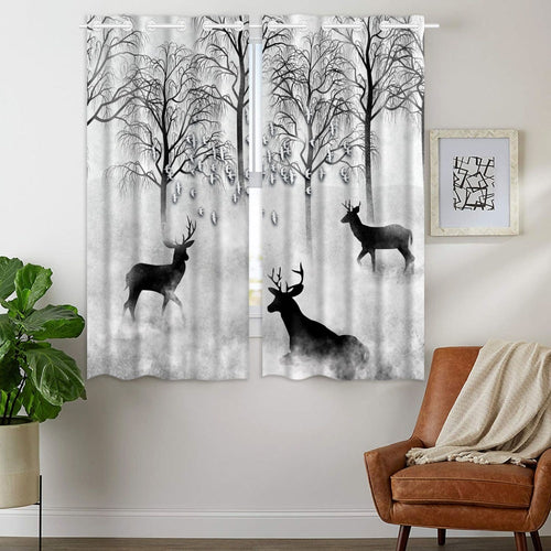 Minimalist Forest Style Curtain (2 Panel)