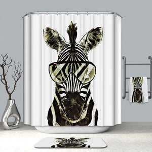 3D Colorful Zebra Curtain