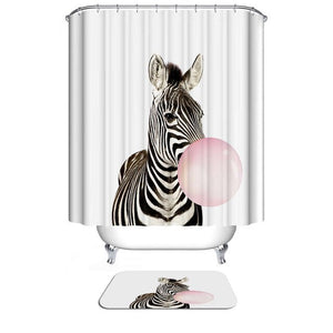 3D Colorful Zebra Curtain